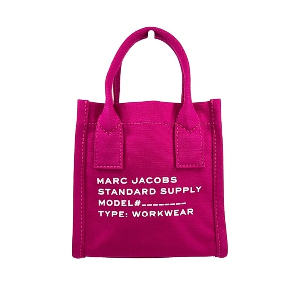 Marc Jacobs Canvas Standard Supply Crossbody Strap Small Tote Bag Lipstick Pink - Picture 2 of 12